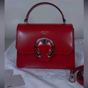 Jimmy Choo Red calf leather Madeline satchel top handle